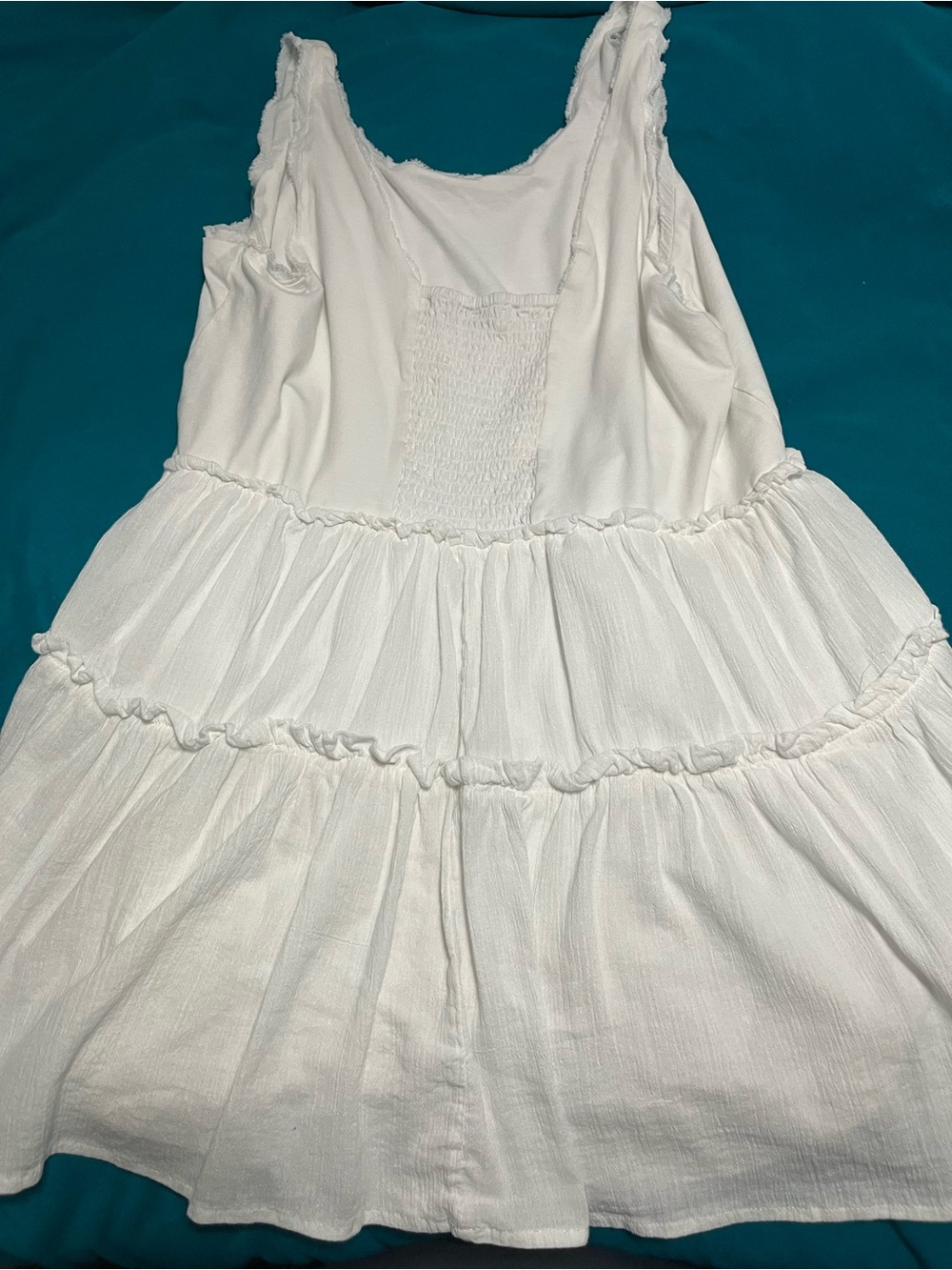 Girls White Tiered Summer Dress - Picture 1 of 1